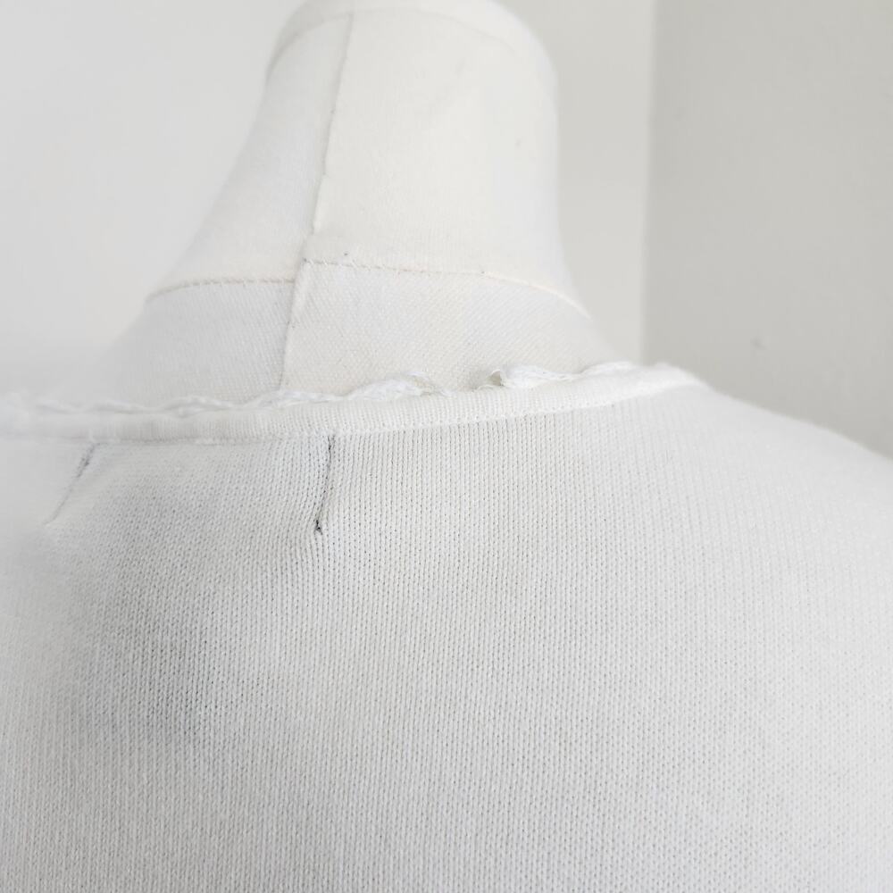 Vintage Y2K White Crochet Knit Button Up Cardigan Long Sleeve Denim & Co XL - Picture 8 of 11